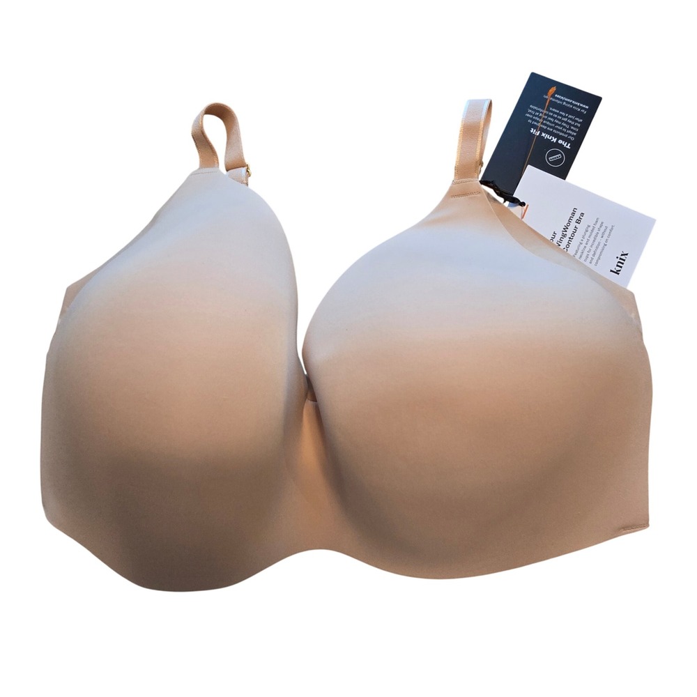 NEW Knix WingWoman Contour Bra Womens Size 8 Warm Sand Wireless EVBRA110N8 NWT